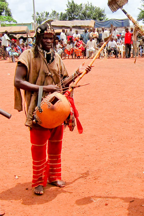 Dozo musician in Daloa, Côte d'Ivoire
